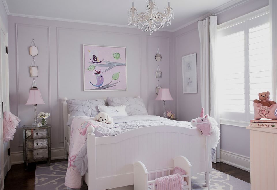 Căn phòng mơ mộng cho bé thích màu tím