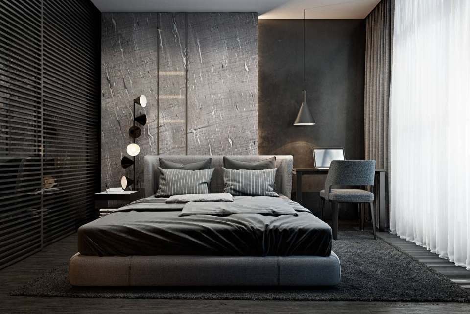 Phòng ngủ cho nữ phong cách huyền bí với tông đen